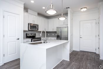 Granite countertops & accent tile backsplash